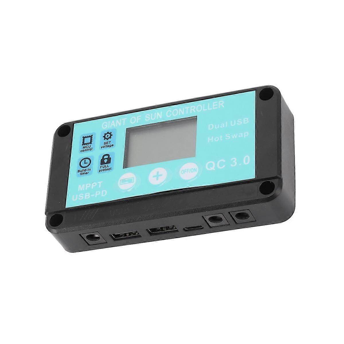MPPT Solar Charge Controller Multiple Protection Solar Solar QC3.0 Controller with LCD Screen(10A)