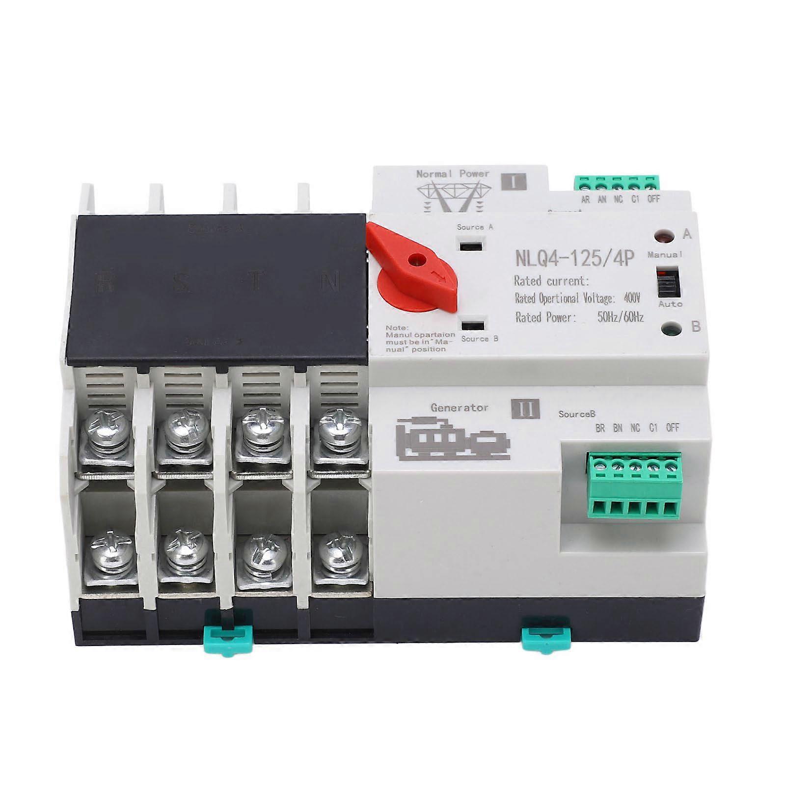 4P Dual Power Automatic Transfer Switch High Temperature Resistant Double Power Transfer Switch AC400V 32A 