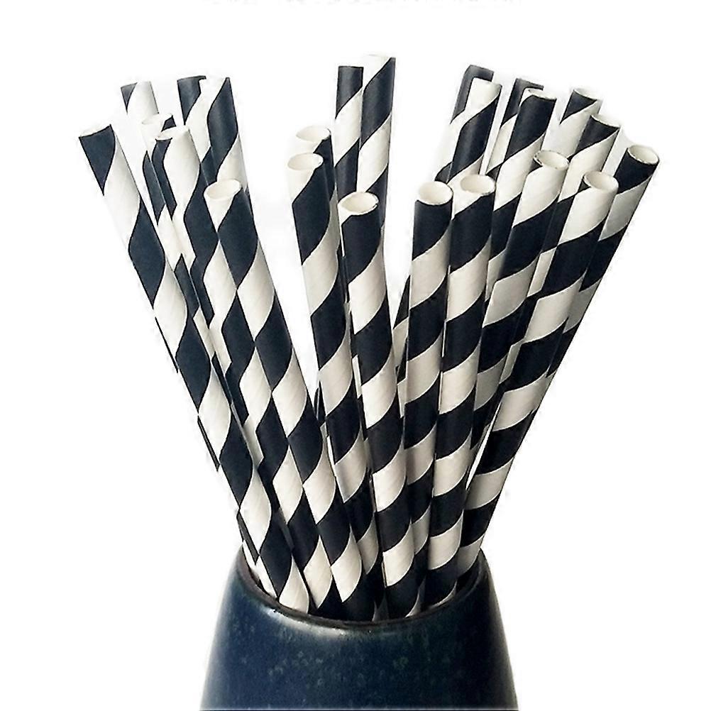 Paper Straw For Store And Party 19.5X0.6Cm Environmental Protection 100Set