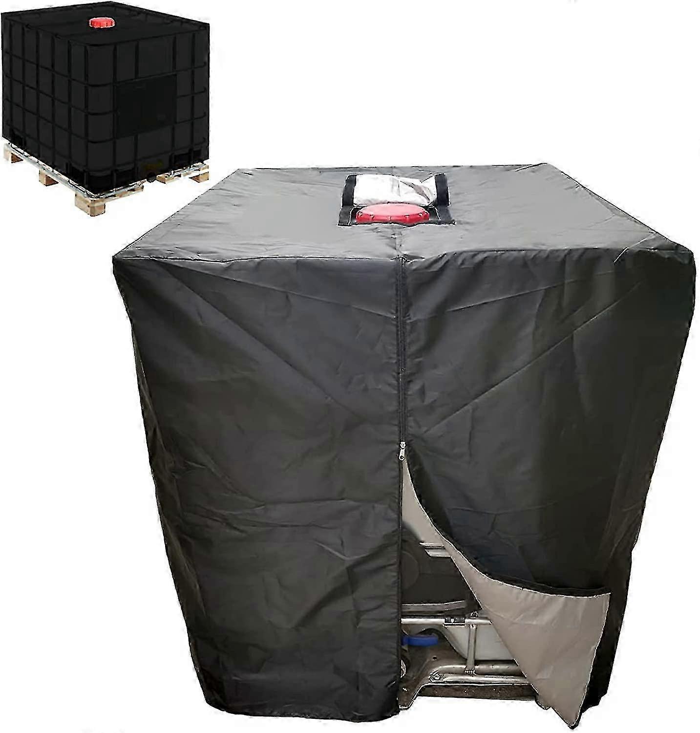 Water Tank Cover 1000 Liters Rainwater Storage Tank Container Cover with Zipper Windproof UV Resistant Tear Resistant
