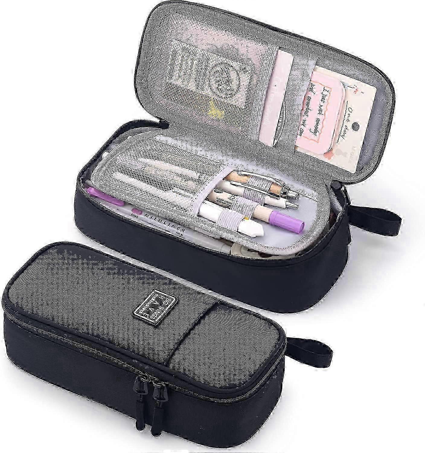 קלמר עמיד לעטים גדול לאחסון עטים, תיק אחסון גדול לציוד לבית ספר, משרד, מכללה, נערות, מבוגרים, סגול