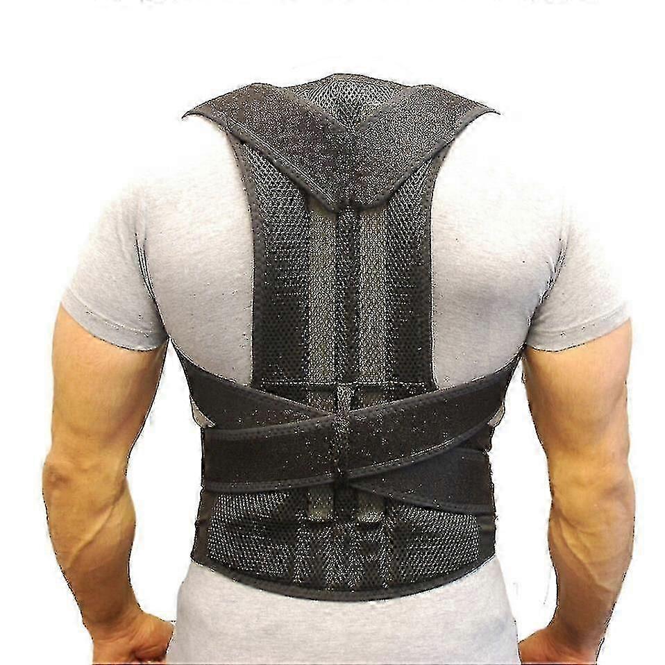 Orthopedic Back Support Belt Posture Corset Back Brace Support Men Back Straightener Round Shoulder Men's Posture Corrector Xxl-black-YUHAO