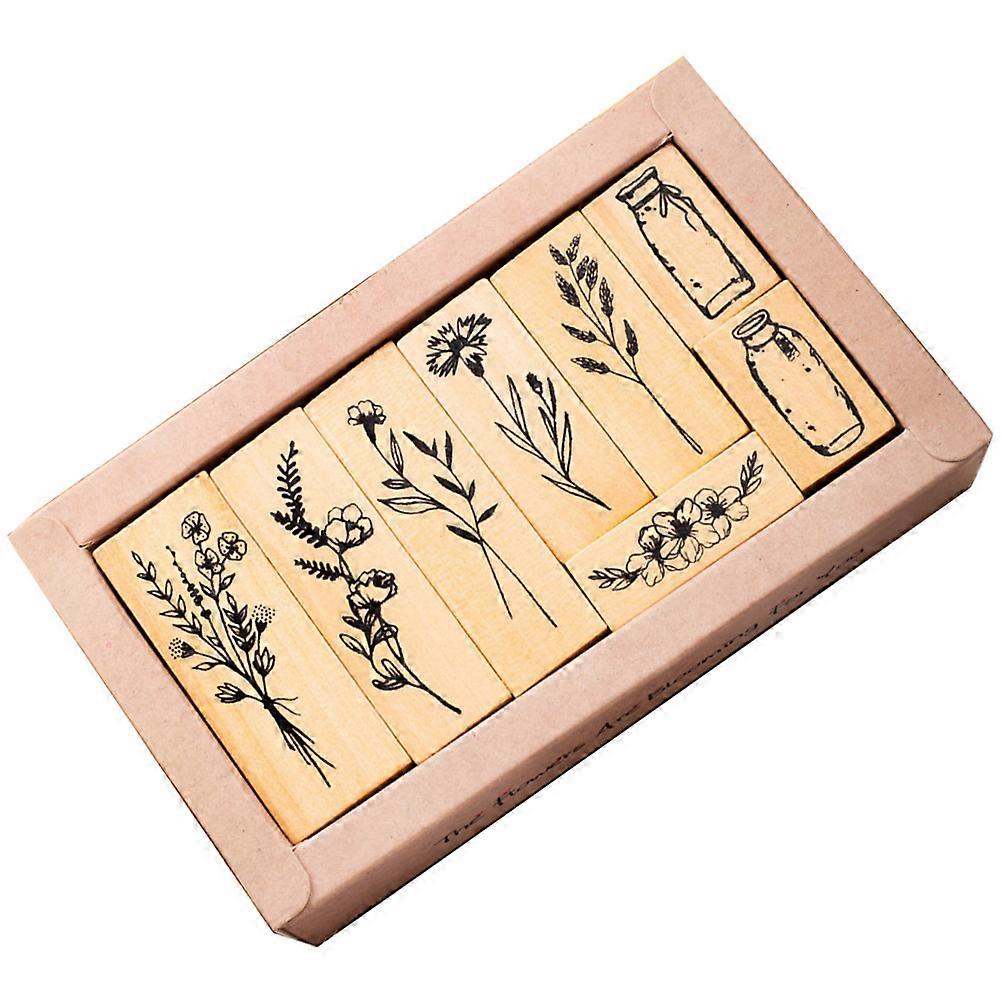 DIY Diary Stamp Kit for Crafting 5Sets of Wooden Scrapbook Stamps