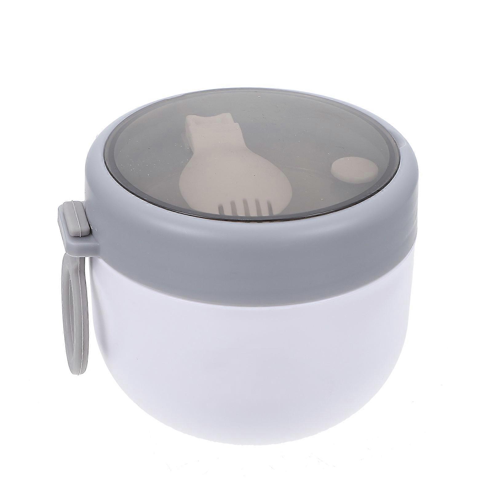 Portable Soup Cup Cereal Cup for Storage 1Pcs White Plastic