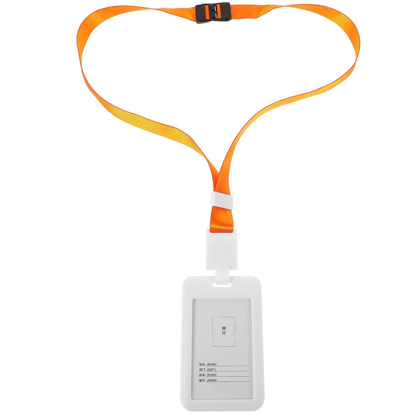 Work Card Holders Id Badge Holder Plastic For Office Use Orange 1Pack