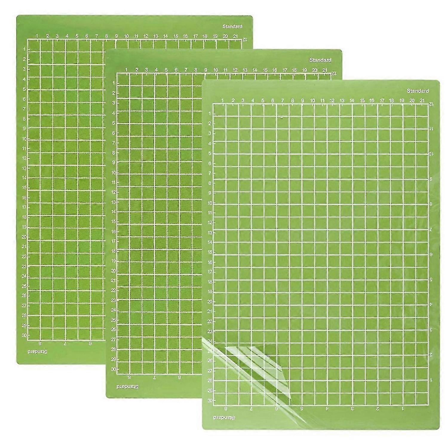 (Strong Grip), 3pcs Adhesive Cutting Mats (Green)