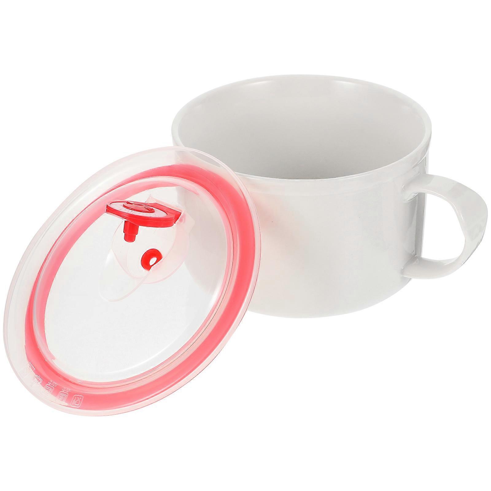 Preservation Bowl Household Food Bowl for Home School Travel Use White Ceramic 1Pcs