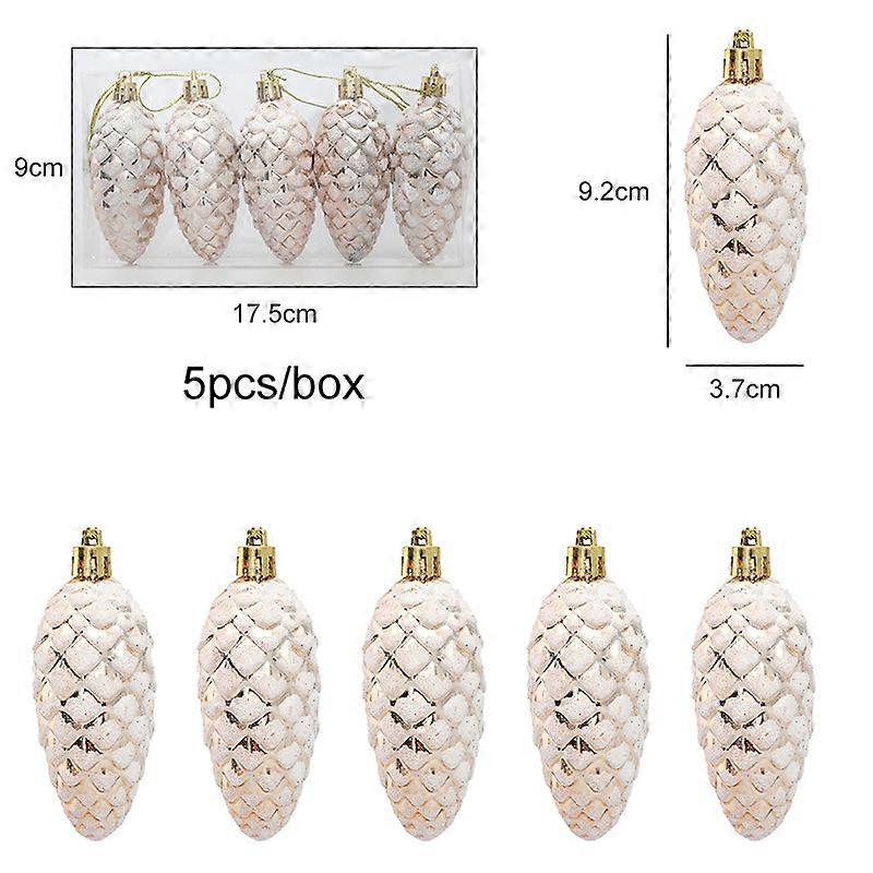 5 قطع كرات عيد الميلاد رسمت الصنوبر المخروطية المعلقات معلقة زخرفة شجرة عيد الميلاد سعيد للمنزل عيد الميلاد زخرفة هدية Navidad 2025