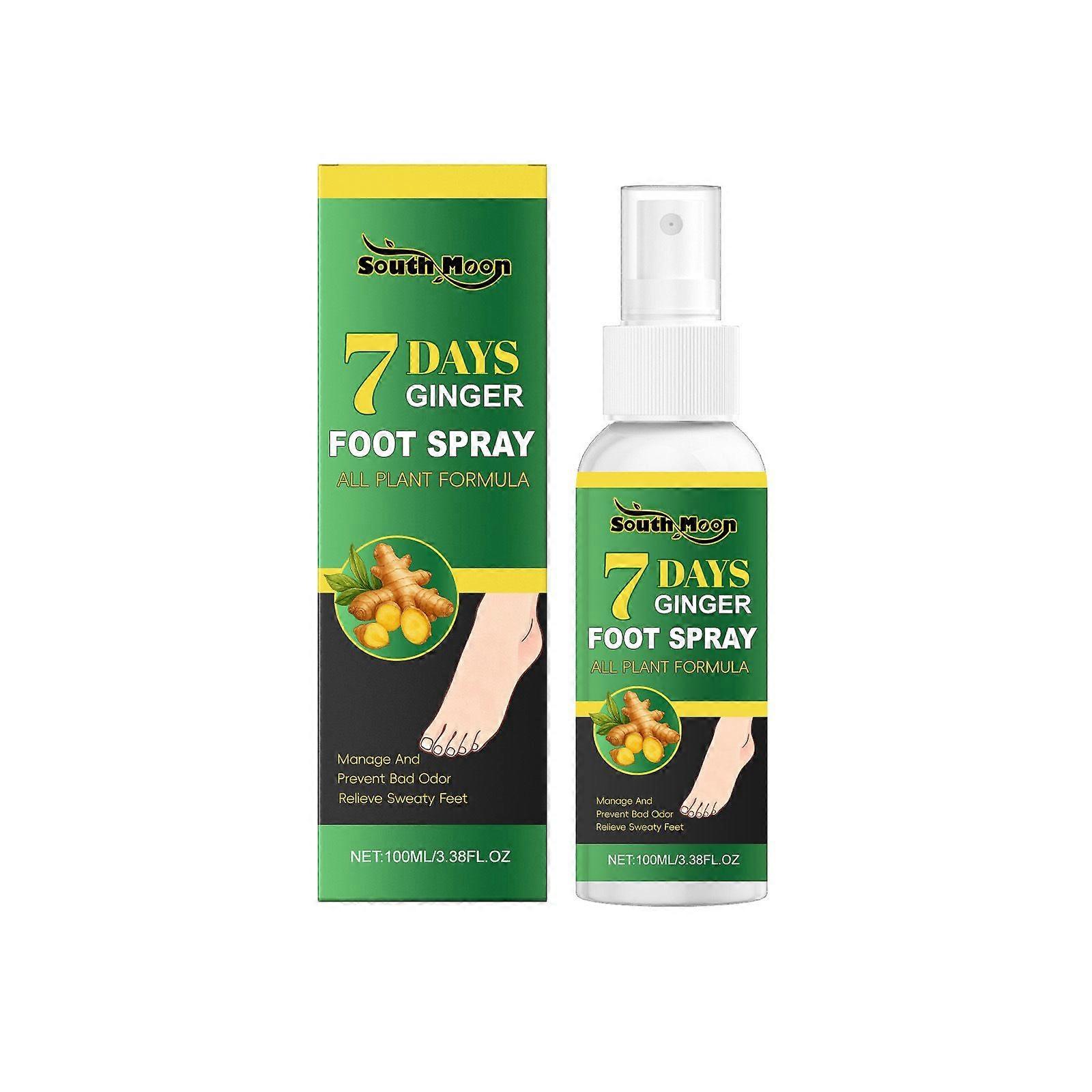 Ginger Nourishing Foot Spray - Soothes Itching Removes Odor, Nourishes and Repairs Damaged Tissue, Plant-based Formula, Gentle and Non-irritating, 100