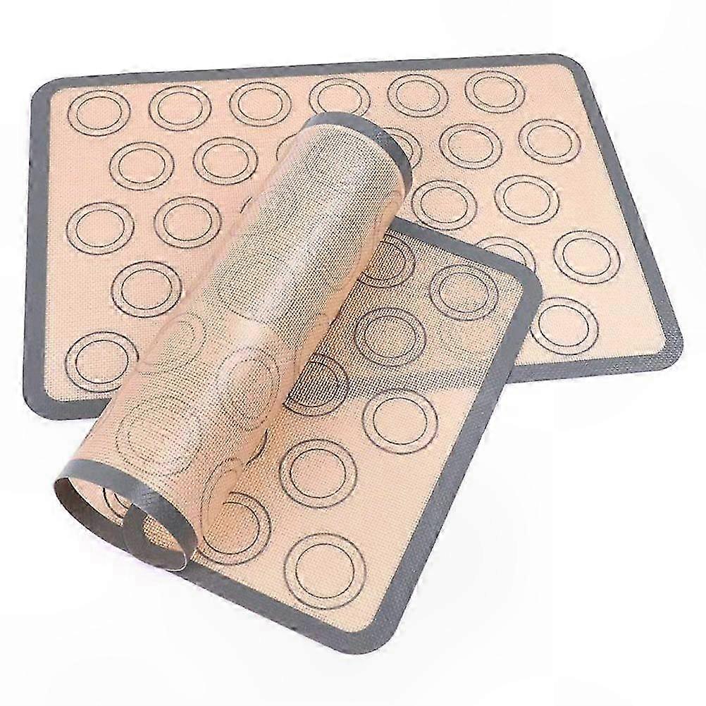 2pcs Non-Stick Silicone Baking Mats, Reusable Macaron Biscuit Baking Sheets