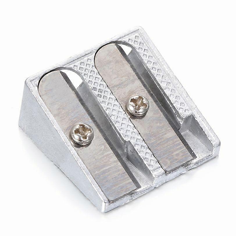 1 Pack Silver Pencil Sharpener Metal Bevel Double Hole Roll #5