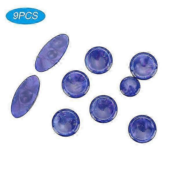 Set of 9 Blue Plastic Saxophone Key Button Inlays for UK Instrument Decor