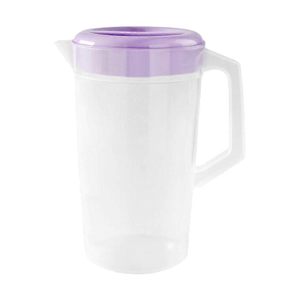 Yongwei Beverage Pitcher, Large Capacity, Heat Resistant, Cold Water Jug with Lid, Plastic Juice Dispenser for Household (Violet)