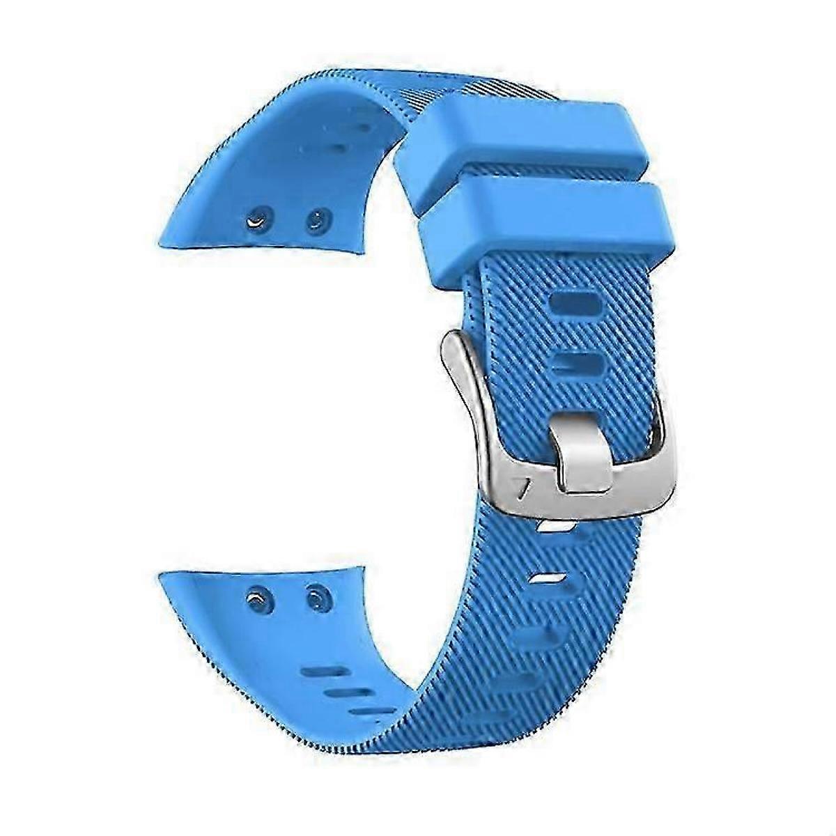 Silicone Watchband Strap Silver Buckle Compatible For Garmin Forerunner 45