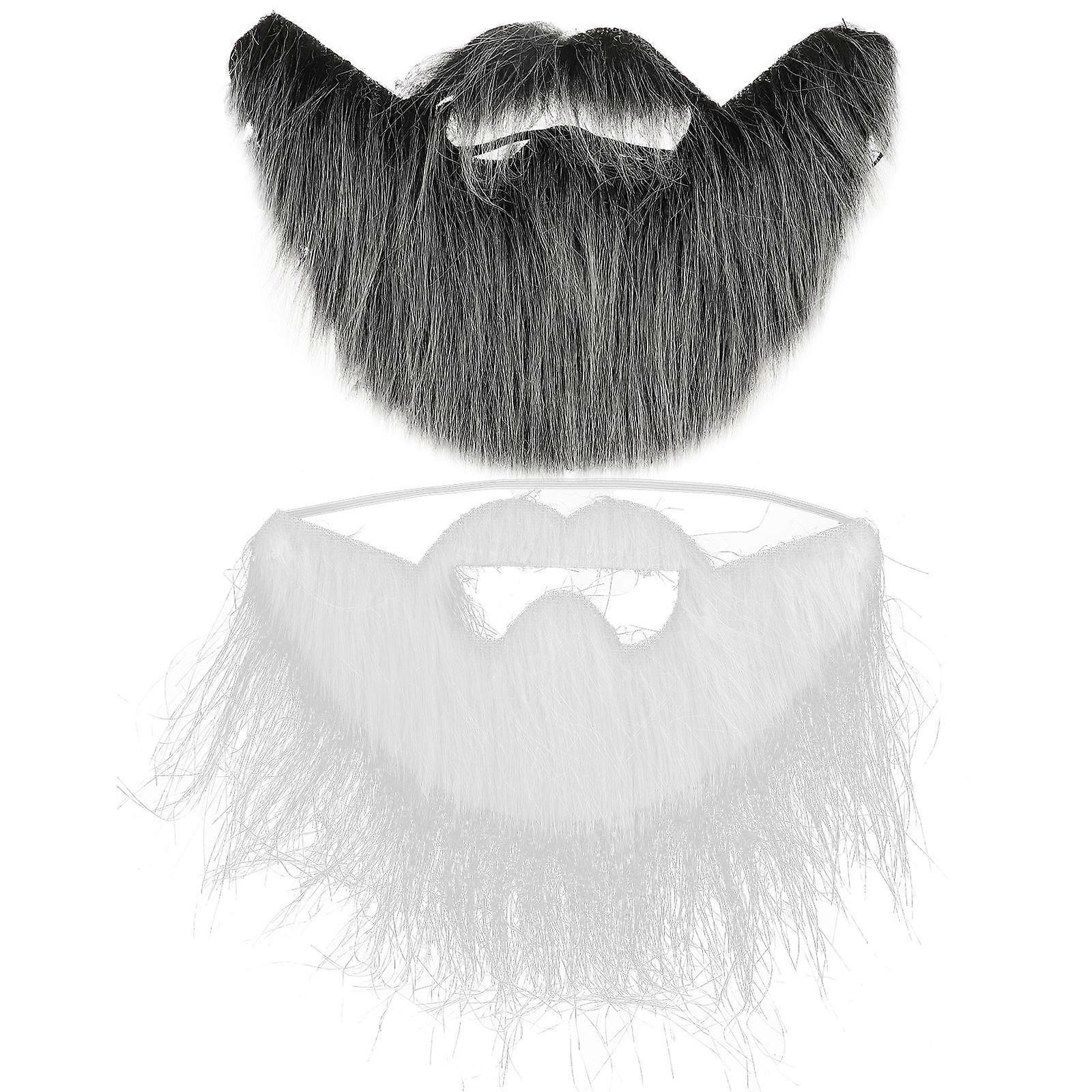 2pcs Fake Cosplay Mustache Props False Mustache Artificial Short Plush Beards