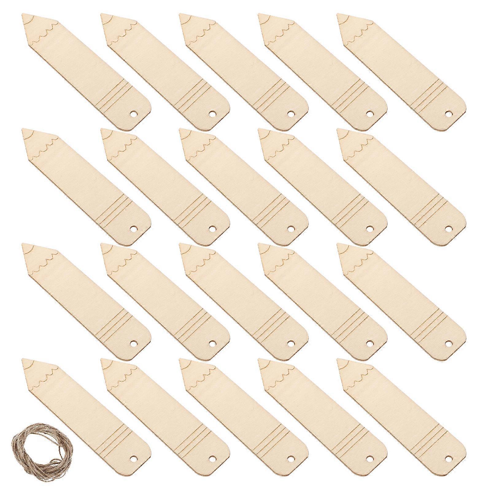Wood Shapes for Crafts Pencil Bookmarks for DIY 60Pcs Khaki Wood Material