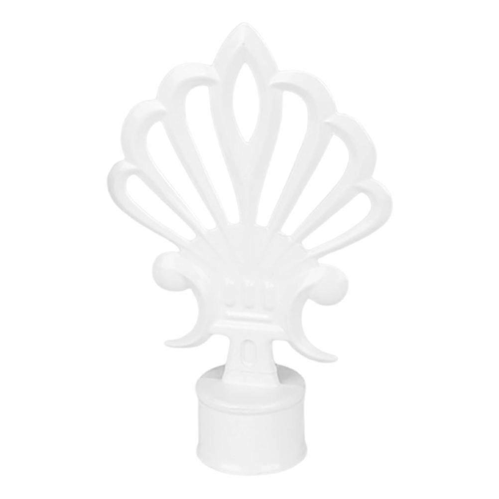 5Pcs Curtain Rod Finials Decorative End Caps for Secure Fit White Iron