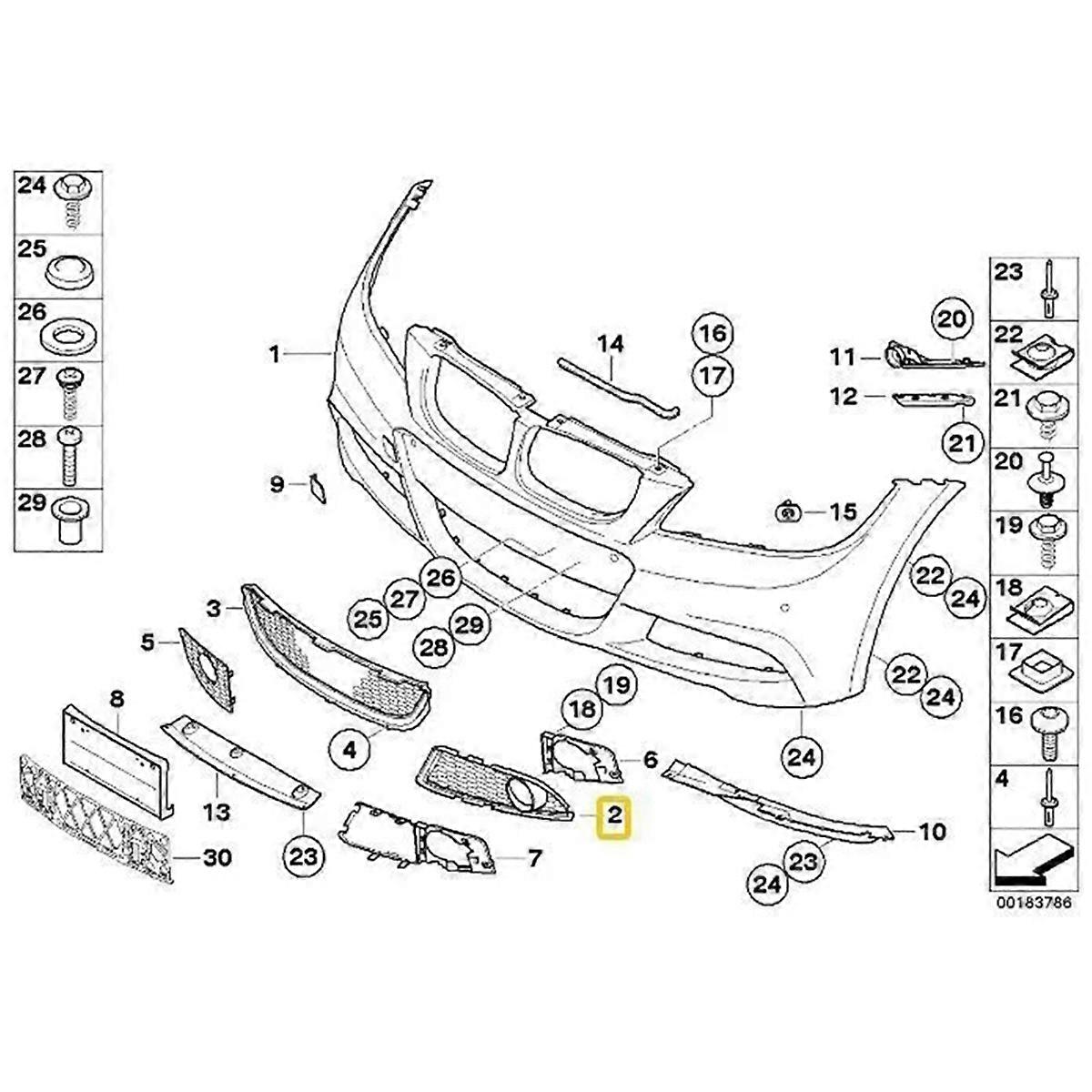 For 3-Series E90 E91 Car Front Bumper Fog Light Grilles