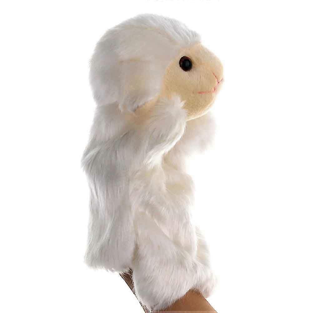 Plush Stuffed Toy Designed As Sheep Shaped Hand Doll Great For Baby Pacifying 3Pcs With Certified Material