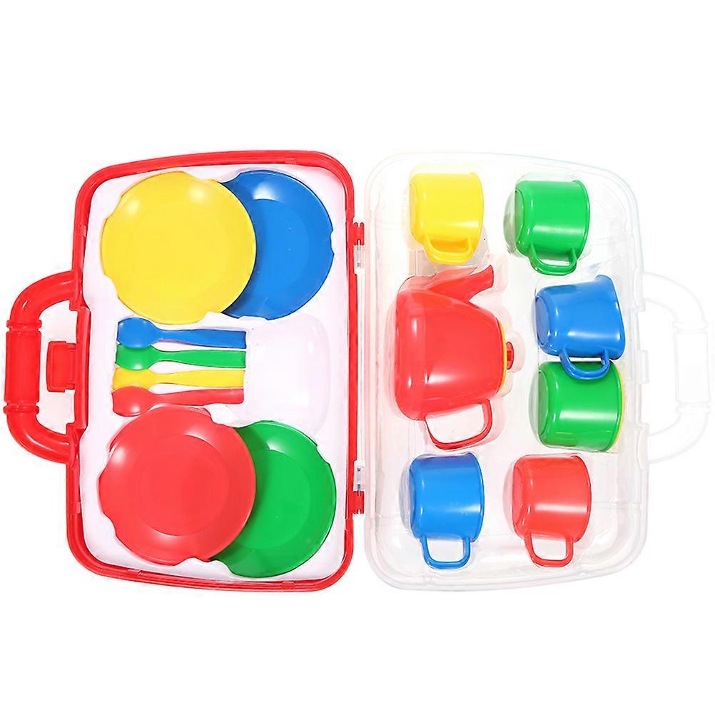 Adorable Toy Tea Set Mini Tea Set for Children Playing 2Sets Plastic