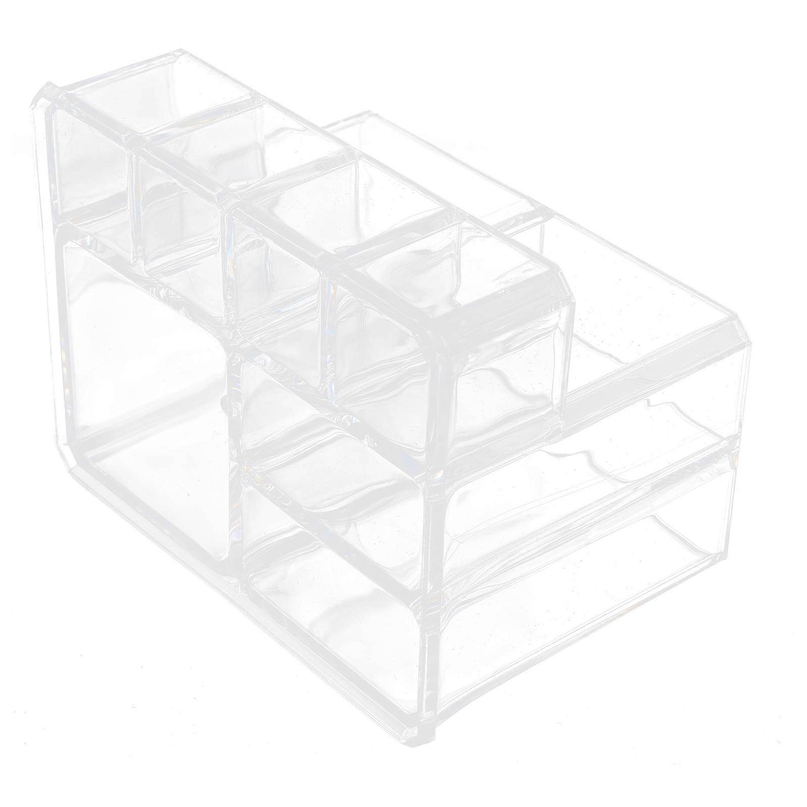 Cosmetic Storage Box Transparent Makeup Brush Holder for Storage 2Pcs