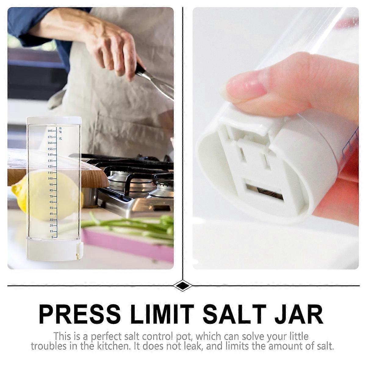 Pot For Kitchen Use 0.5G Quantitative Salt Dispensing Beige Leakproof 2Pcs