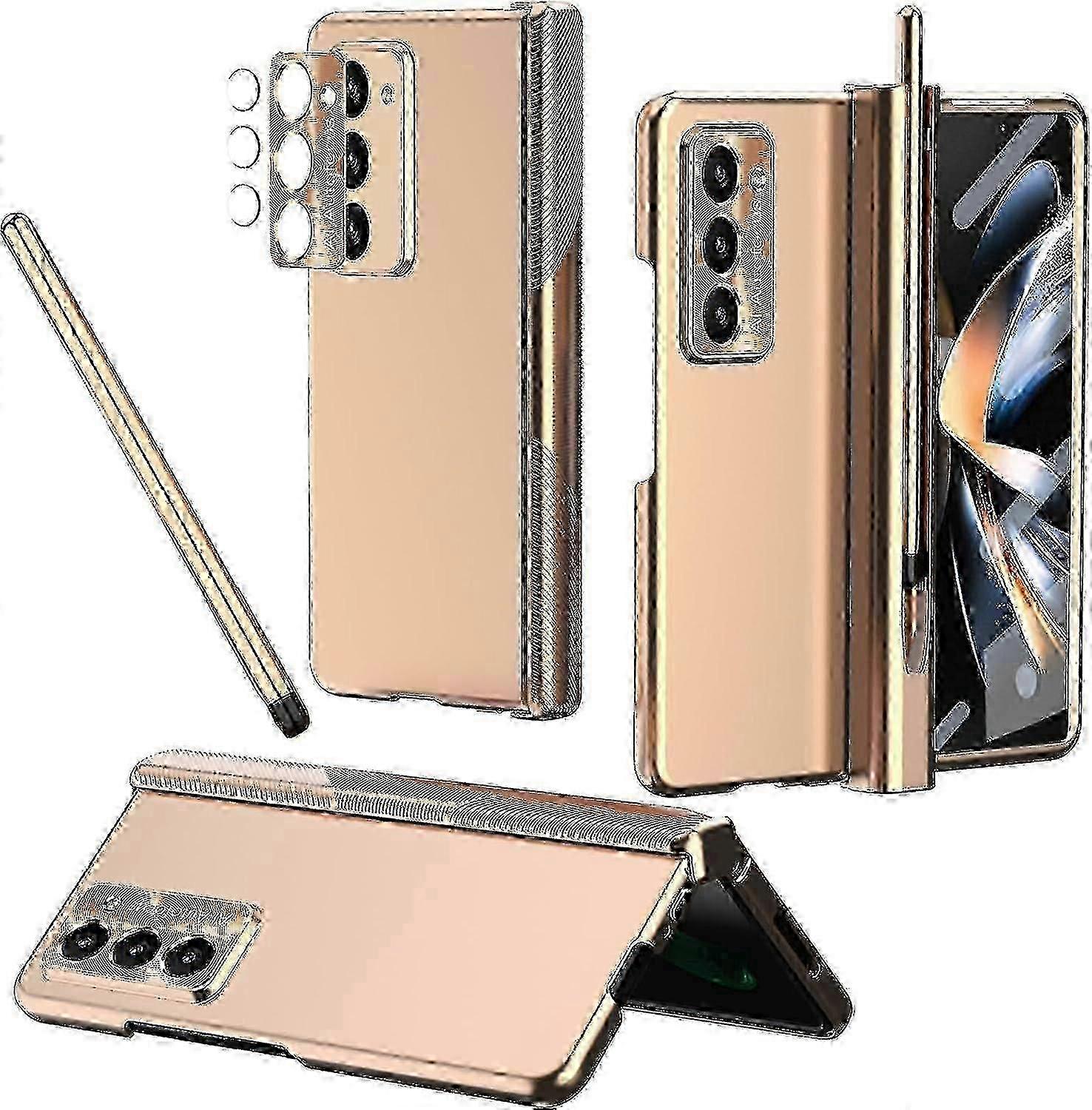 unique Z Fold 5 Case With Pen,hinge Protection Shockproof Case For Samsung Galaxy Z Fold 5 With S Pen Holder&screen Protector