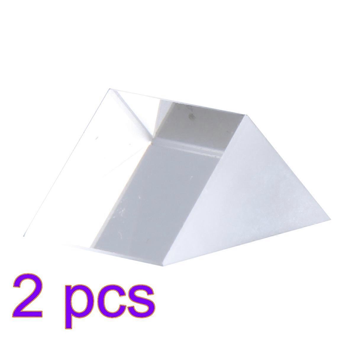 Transparent Right Angle Glass Prism for Scientific Optical Use 2Pcs Set