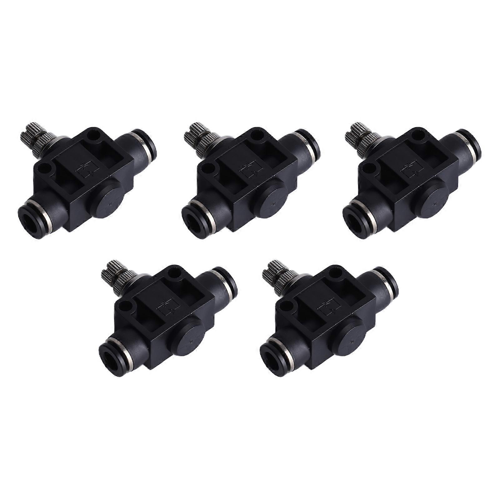 5pcs SU PVC Pneumatic Throttle Valve 10mm Compression Resistance