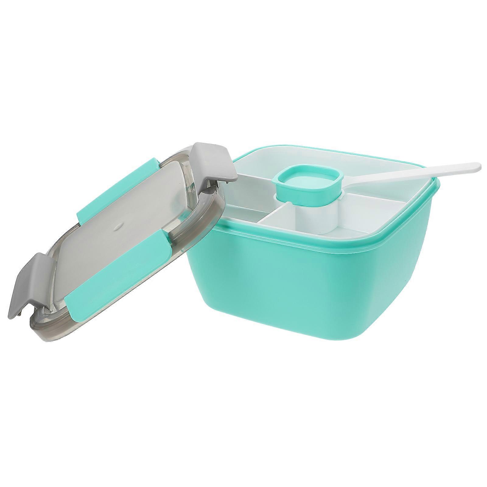Food Container Double Layer Plastic Kitchen Salad Box 1500ML Suitable For Lunch Box 1Pack