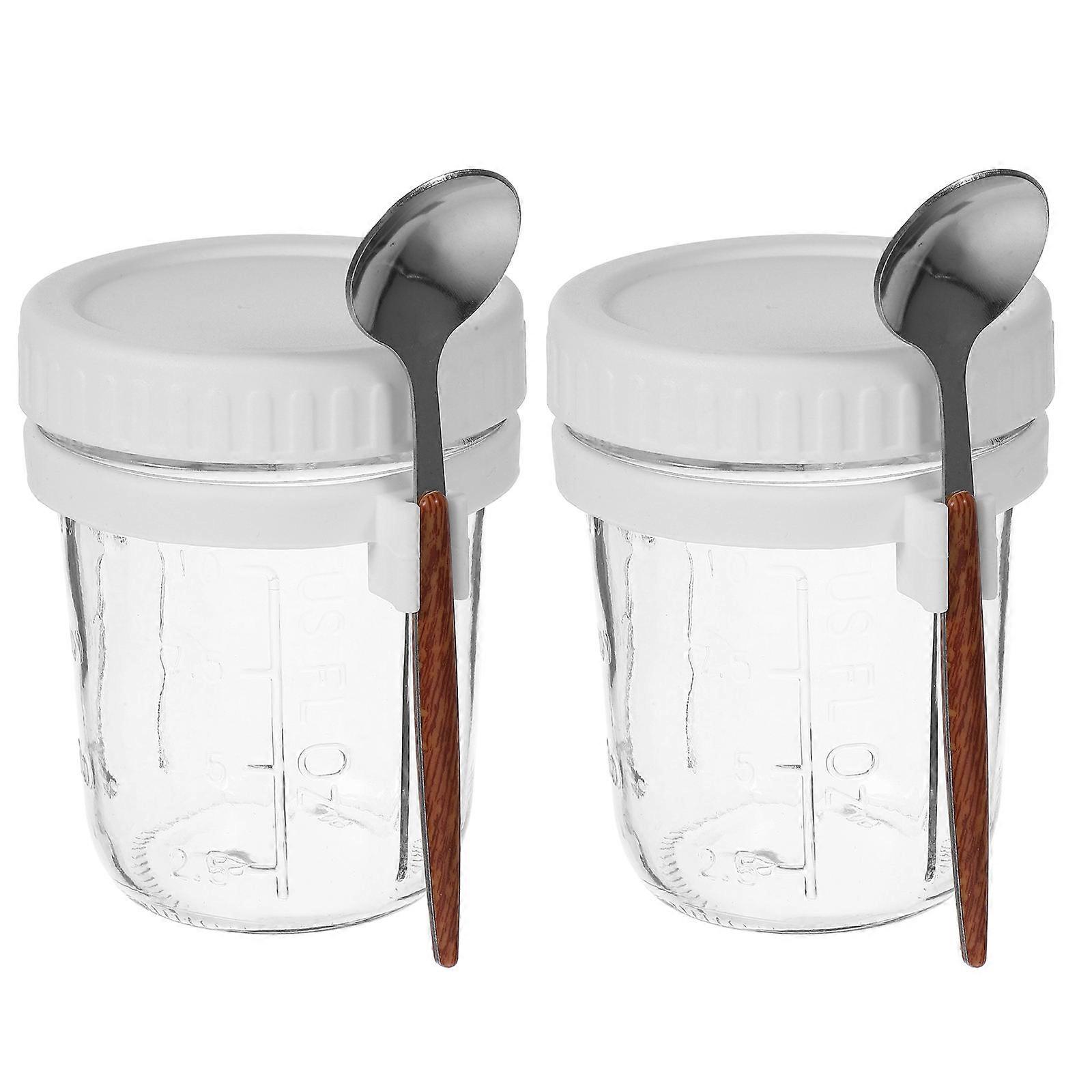 Leakproof Overnight Oats Containers Home Use Sealed Storage Multi-Functional Container 4.3×3.5×3.5in 2Pcs