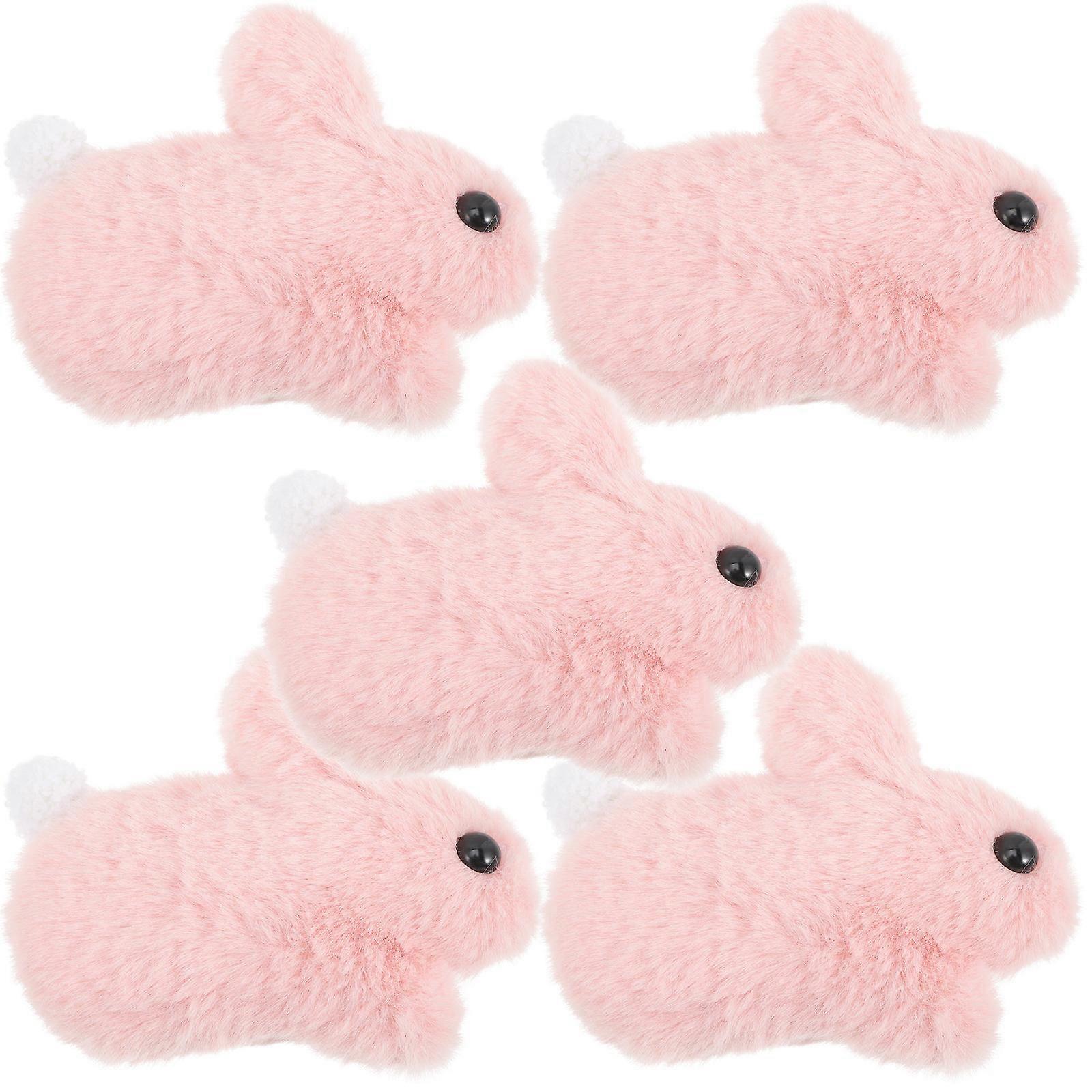 DIY Hanging Keychain for Decoration 15Pcs Pink Plush Bunny Pendant