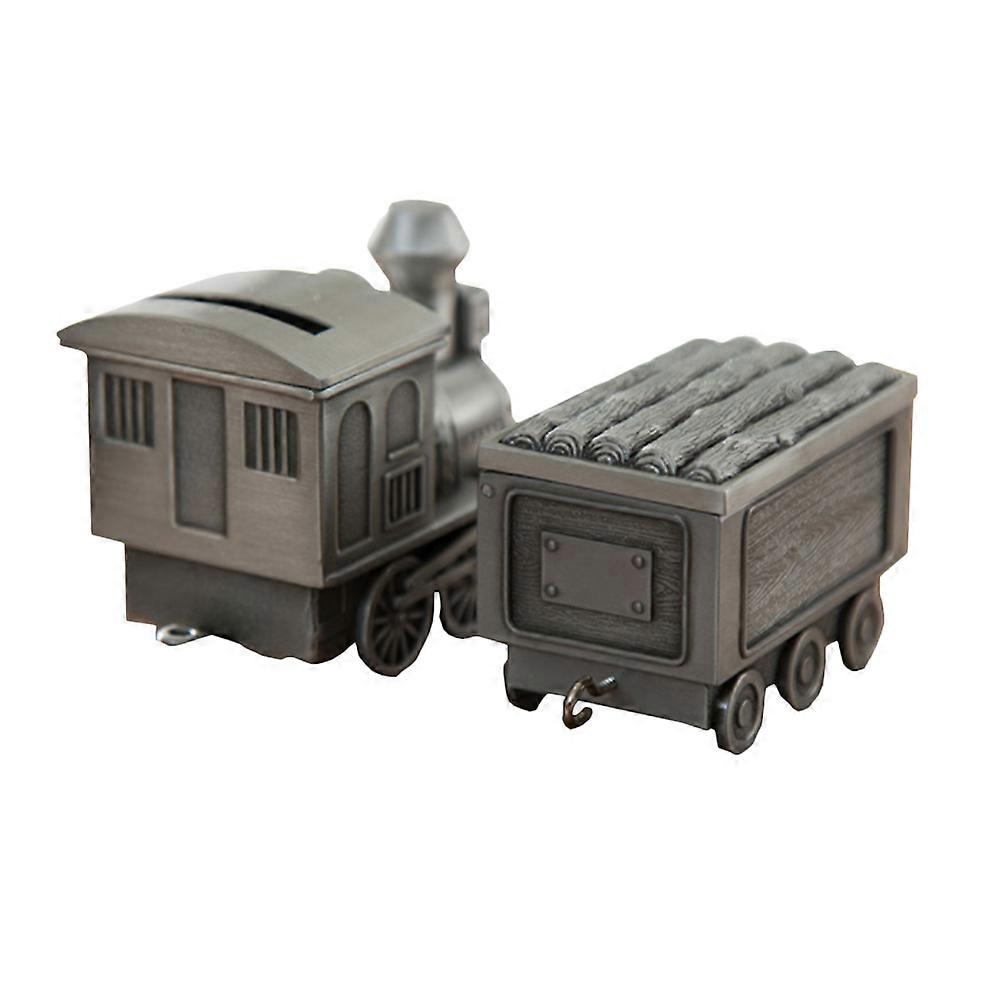 Decorative Money Pot Train Shaped Coin Bank for Home Use 3Pcs Grey