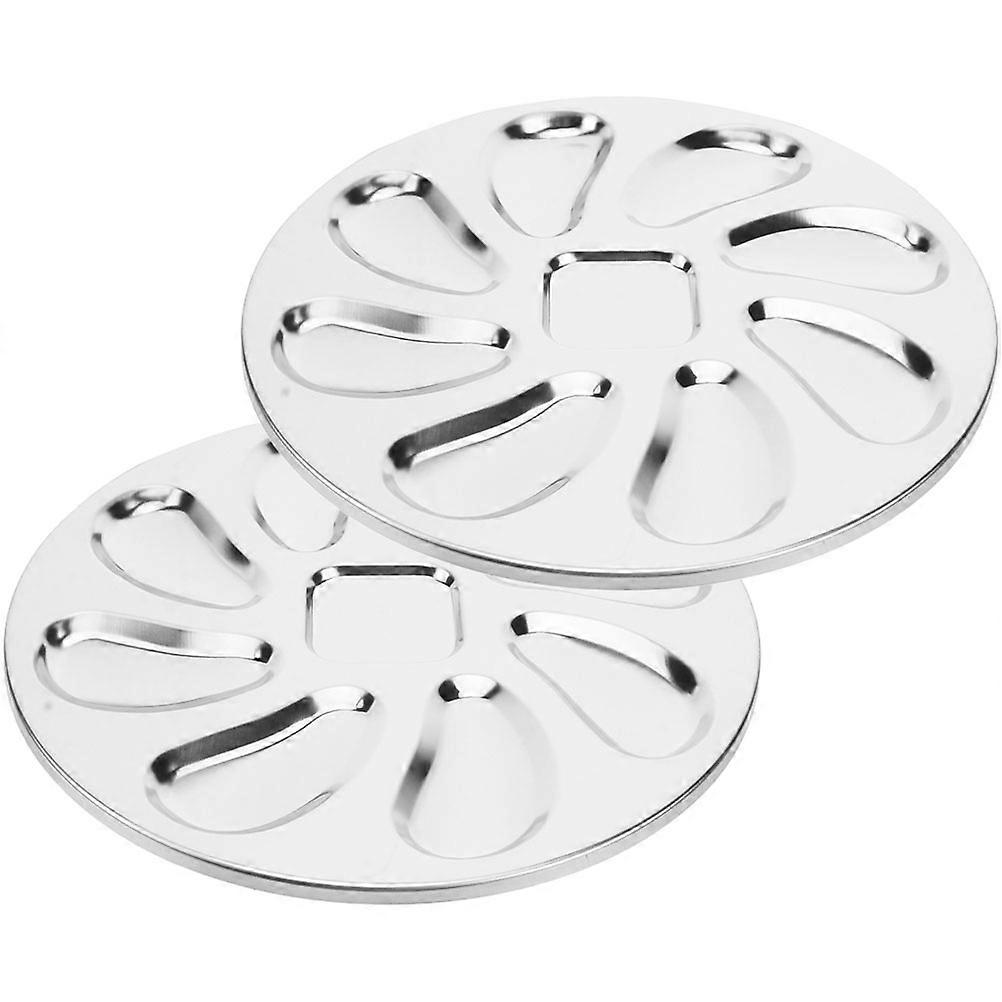 Stainless Steel Oyster Plate Multi-Function Serving Plate for Kitchen 4Pcs