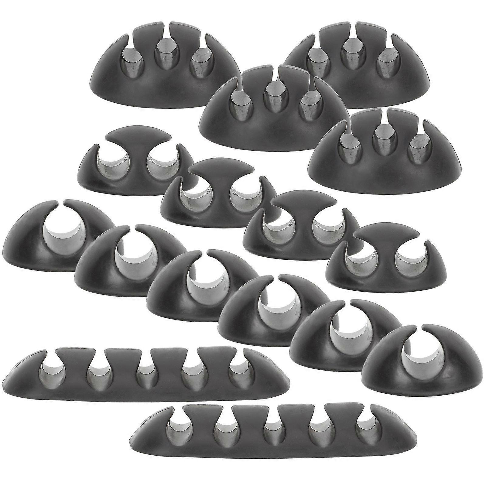 Black Cable Organizer for Home Use 64Pcs Portable Wire Management Set