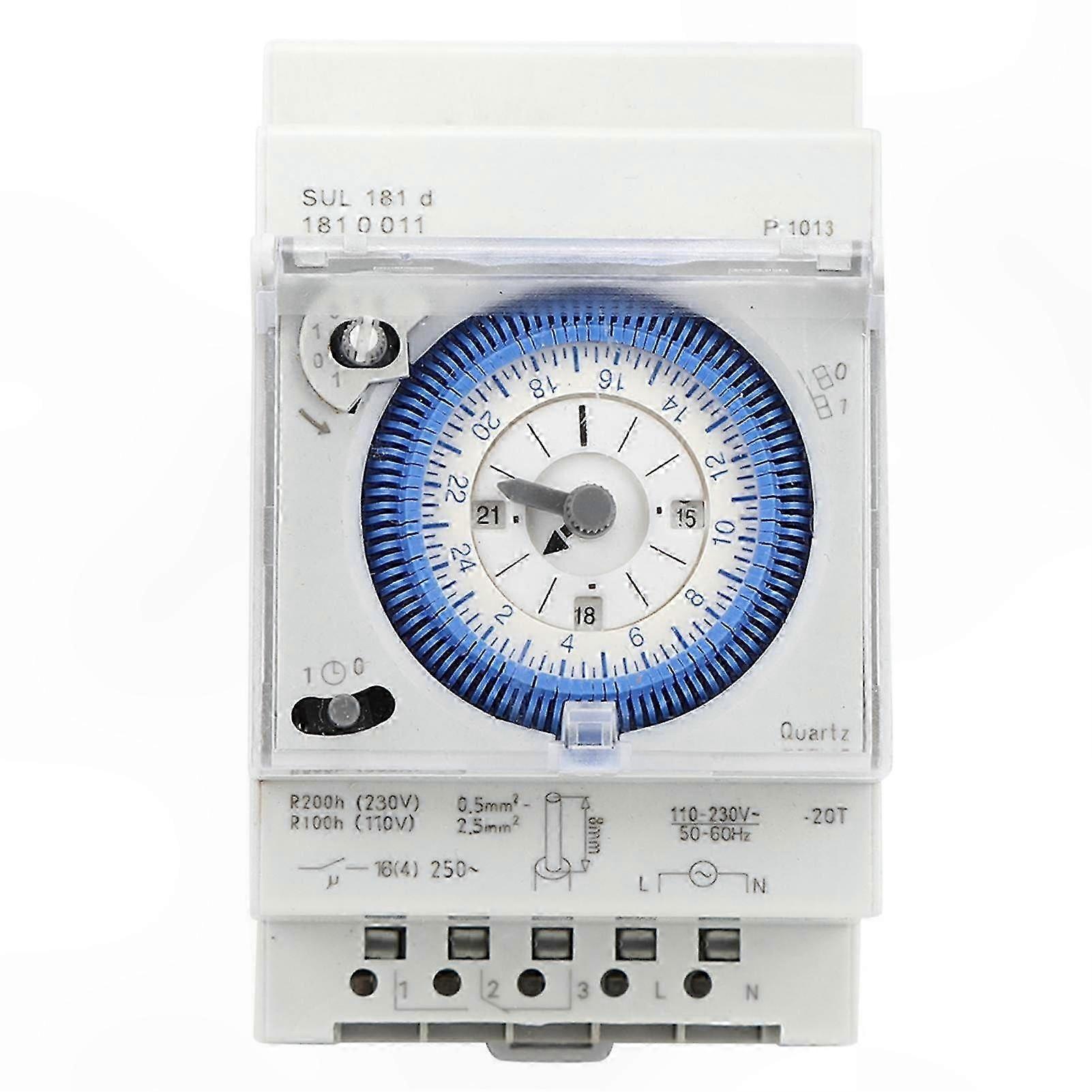 Mechanical Timer Switch with 15-Minute to 24-Hour Settings, 250VAC 16A Time Relay Control for Appliances