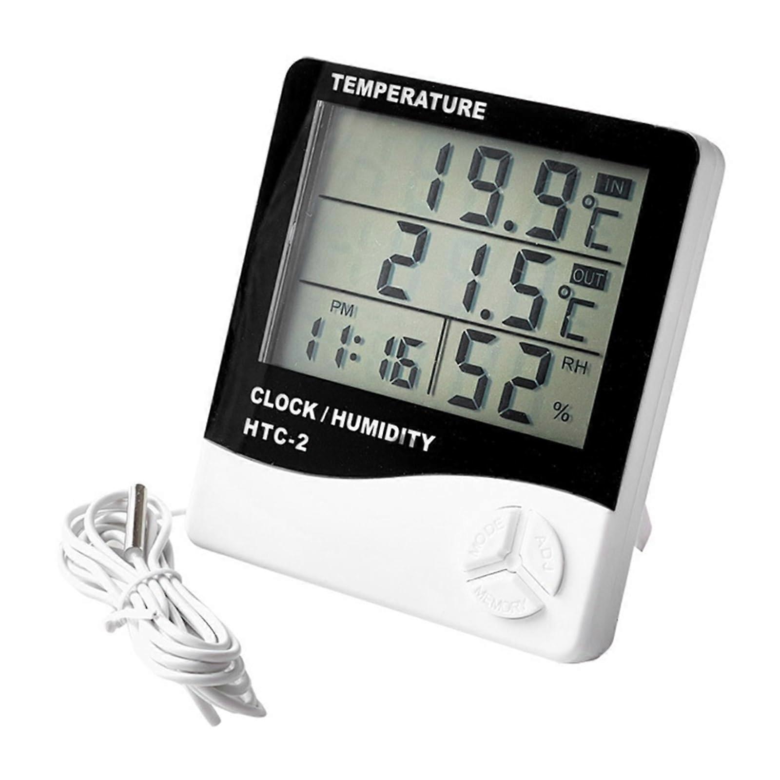 Thermohygrometer Digital Humidity And Temperature Monitor Weather Station Clock LCD Display Desktop Clock