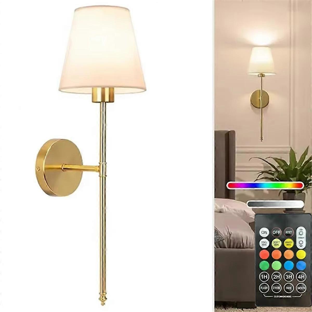 Retro Wall Lamp LED Charge Remote Control Bulb Sconce A