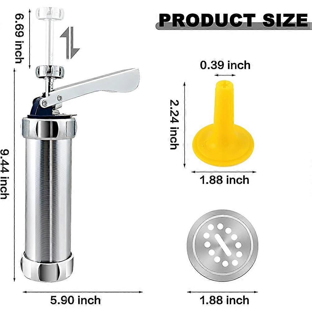 Cake Baking Kit Cookie Press Tool for Cream Piping 1Set Silver