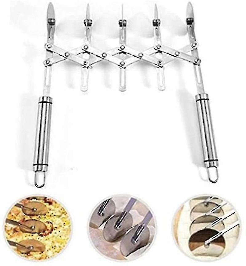 Tagliapasta, tagliapizza in acciaio inossidabile 5 ruote divisore regolabile tagliapizza tagliapiazza in acciaio inossidabile, per la cottura in cucina
