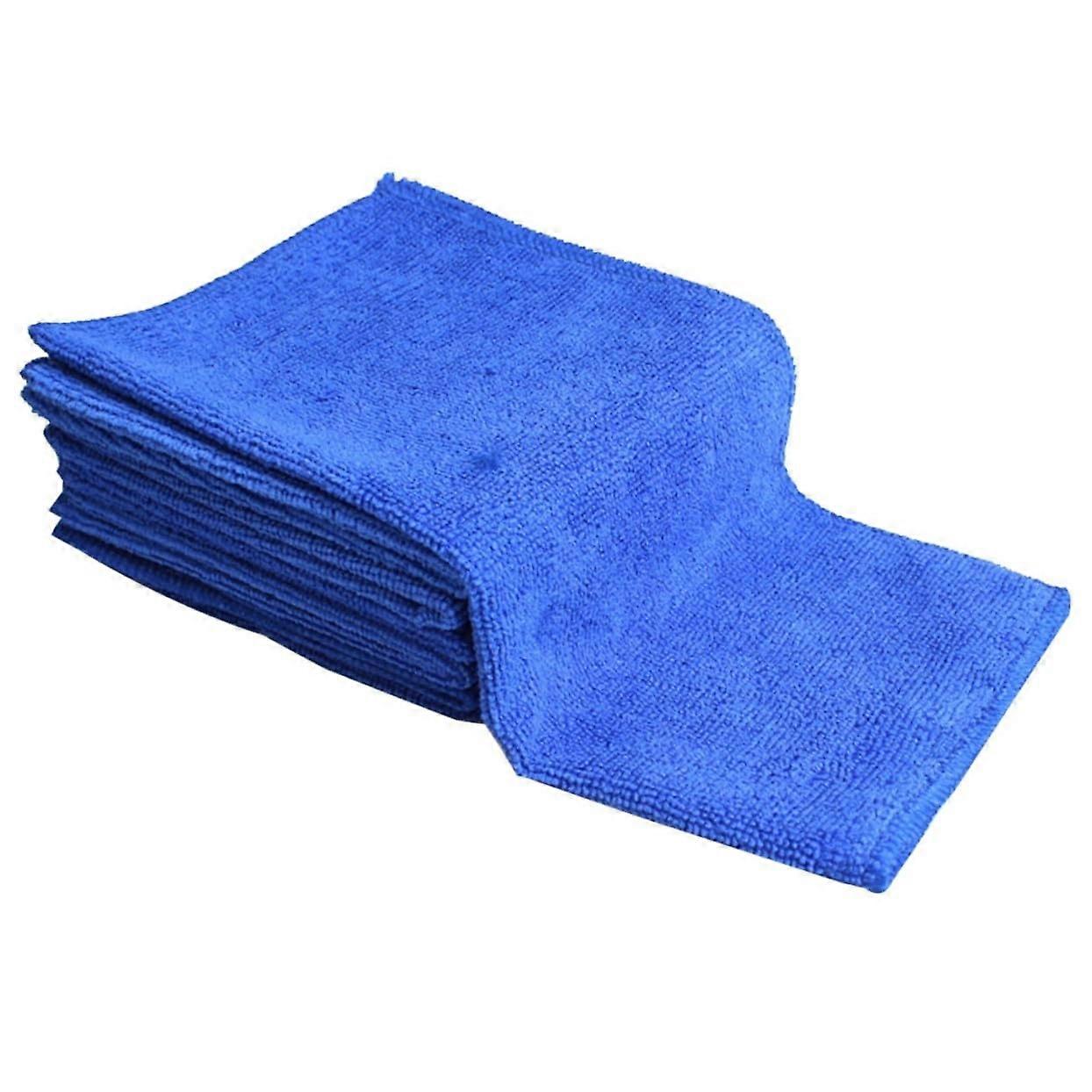 8PCS Thickened Microfiber Car Cleaning Towels WaterAbsorbent Scratch Cloths For Cars Optical Instruments Computers Blue