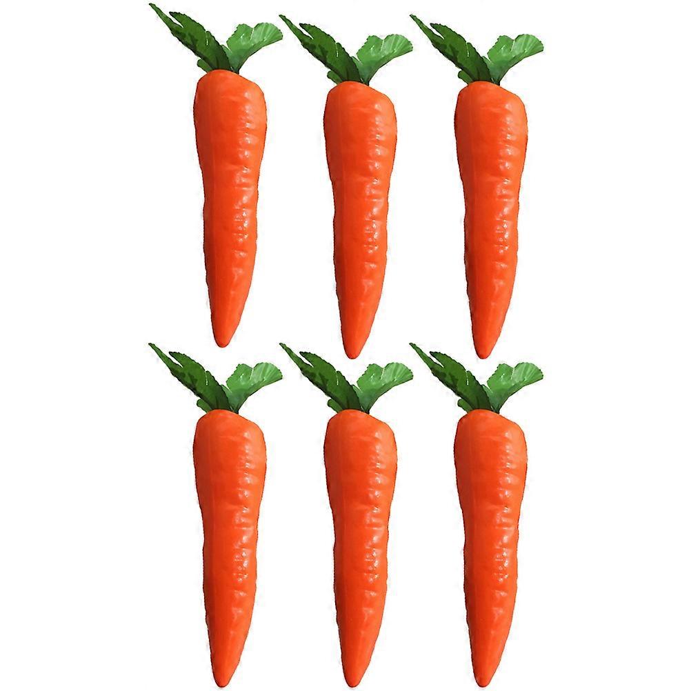 Fake Carrots Foam Carrot Decoration Model for Party Use 6Pcs Each