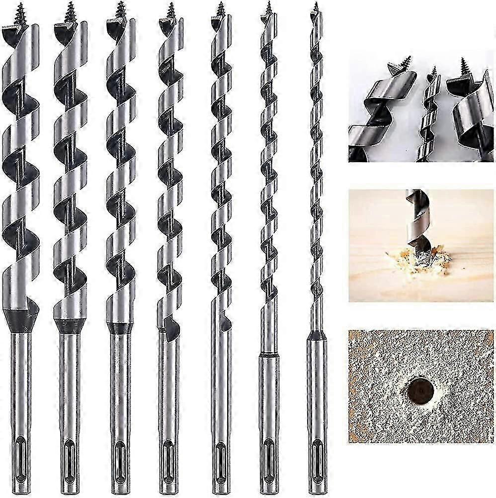 Helical Wood Drill Bit. 7 Pcs Sds-plus Woodworking Drill Bits Set In Carbon Steel Spiral