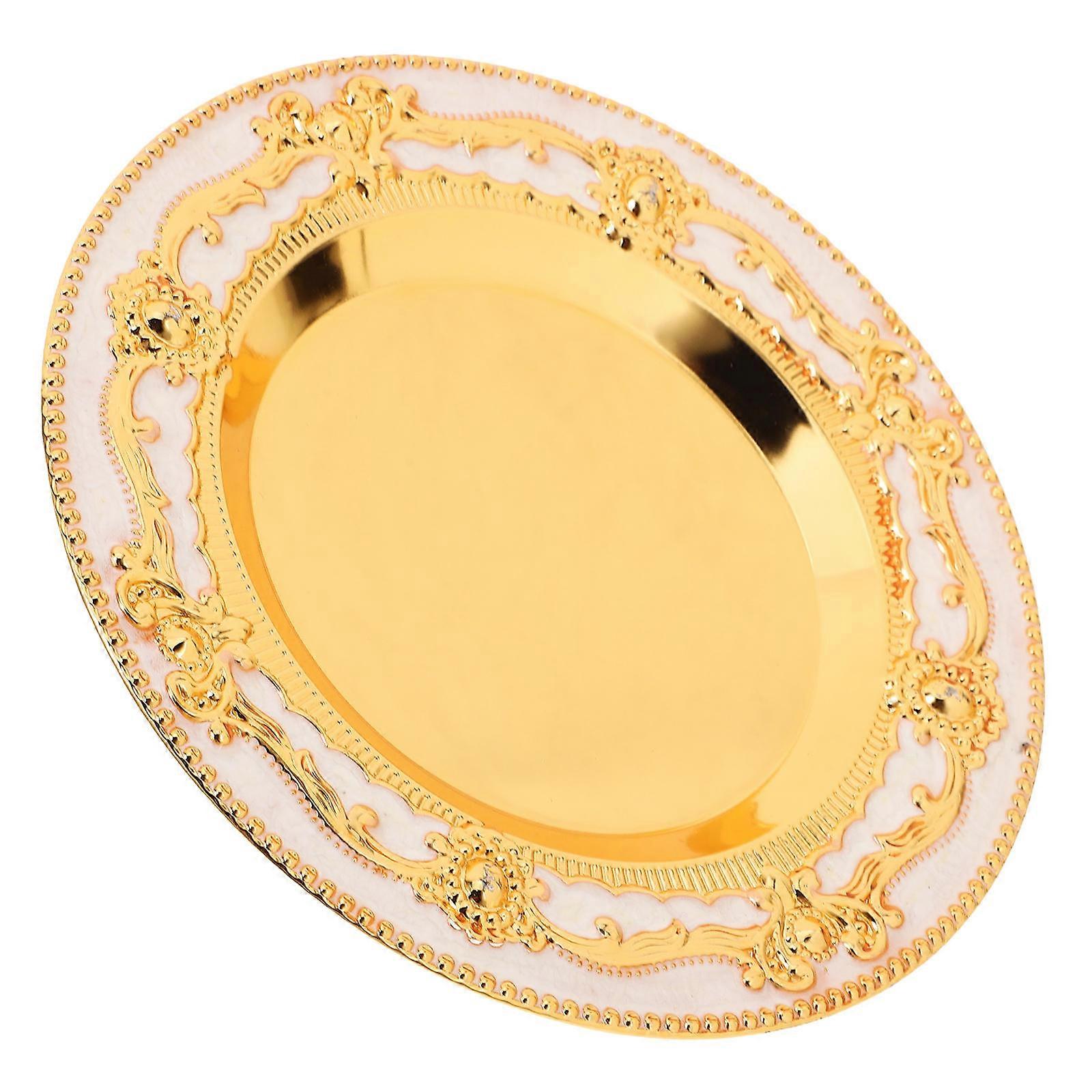 Round Gold Tray for Coffee Table Decoration with Storage Function 5Pcs