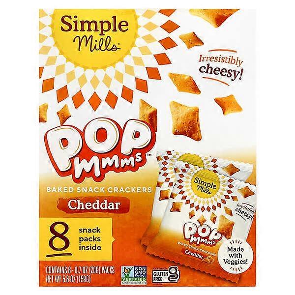 Simple Mills, Pop MmmsÃ¢ÂÂ¢, Baked Snack Crackers, Cheddar, 8 Packs, 0.7 oz (20 g) Each