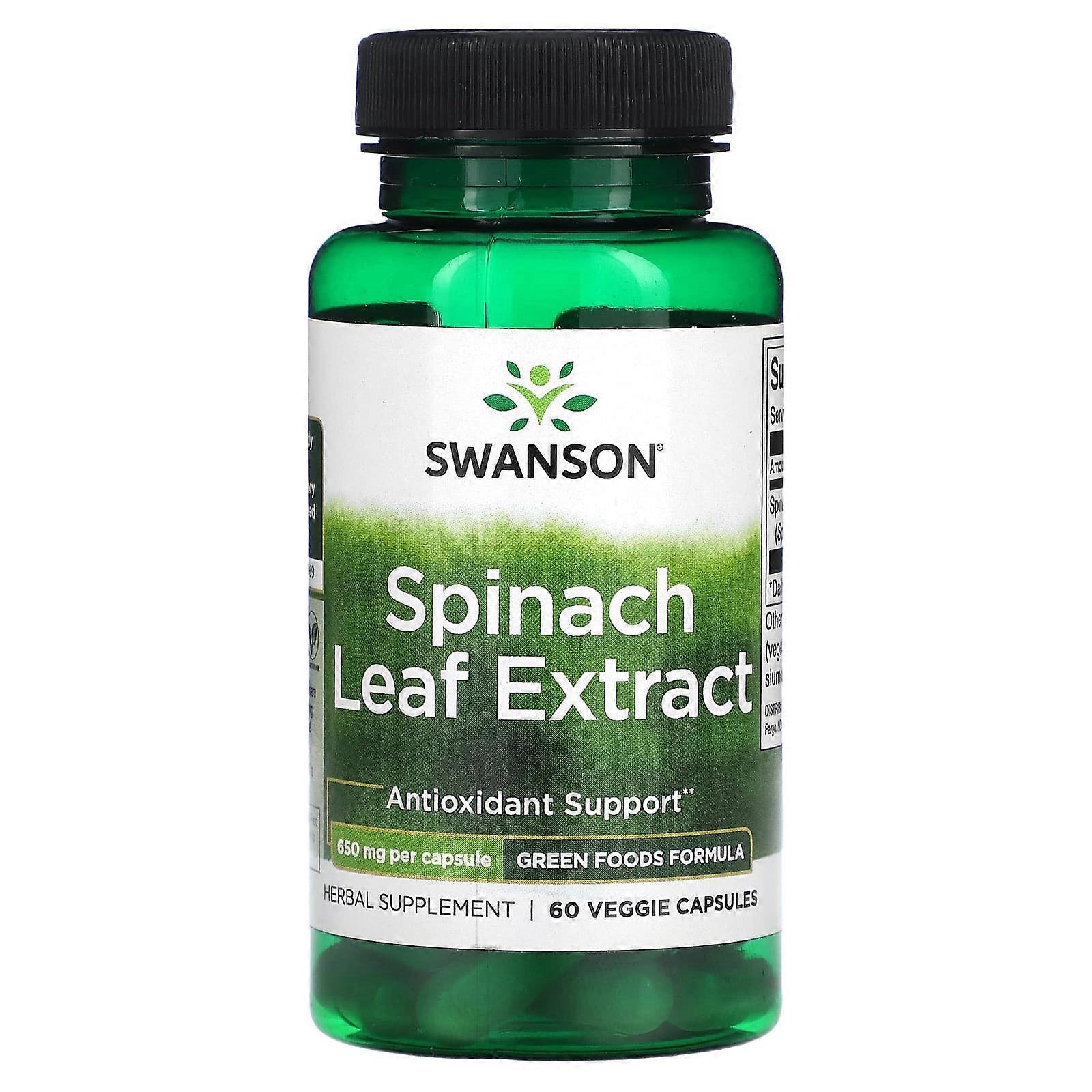 Spinach Leaf Extract, 650 mg, 60 Veggie Capsules
