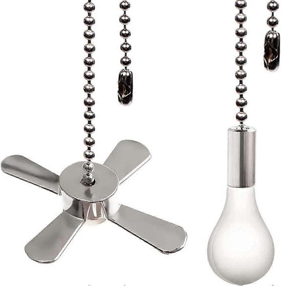 Ceiling Fan Pull Chain Ornaments Extension Chains with Decorative Light Bulb and