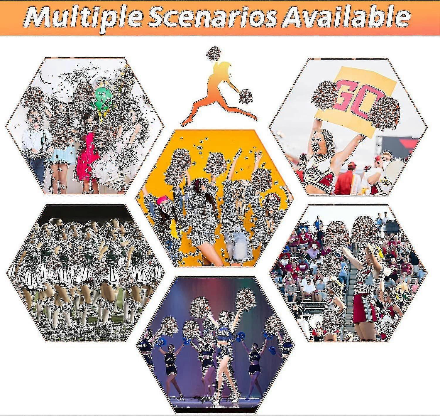 12 قطعة التشجيع بوم بومز مع مقبض دافئ ، رائعتين يهتف البلاستيك بومز بومبومز المشجع بوم بومز للأطفال الكبار يهتفون سكوارد فريق سبي