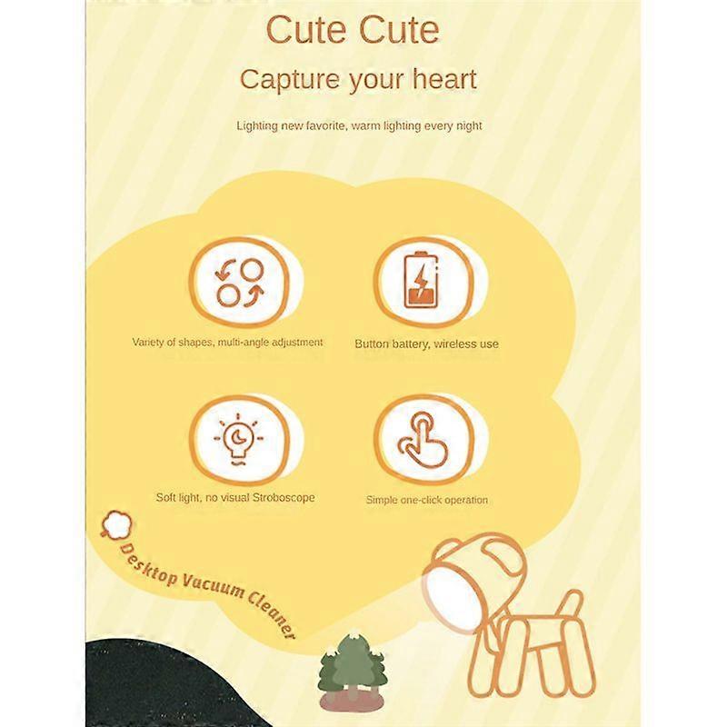 Mini Night Light LED Adjustable Cute Light Eye Protection,Dog Orange