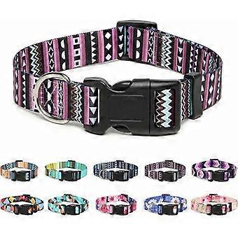 Justerbart hundhalsband i nylon (Bohemian Purple-S)